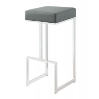 Coaster Furniture 105262 Square Bar Stool Grey and Chrome